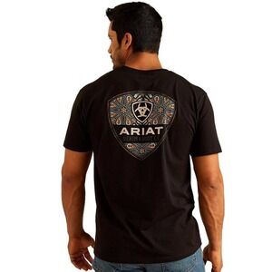 Ariat Paisley Shield Short Sleeve Tee Men's Medium Black Graphic Logo
